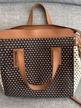 Fossil Tan & Black Patterned Women's Tote Bag